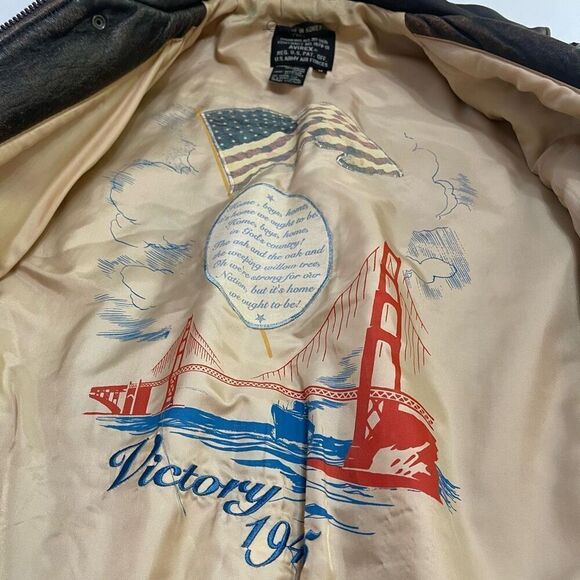 AVIREX A-2 Flight Brown Distressed Leather Homeward Bound Jacket Size Medium - Picture 4 of 13